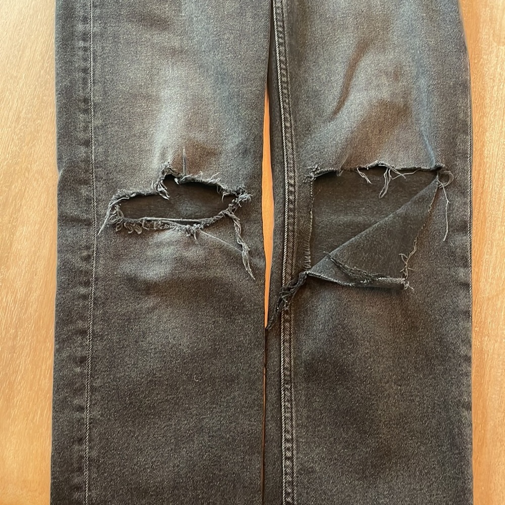 Re/done straight leg black wash jeans size 26 - Picture 5 of 6